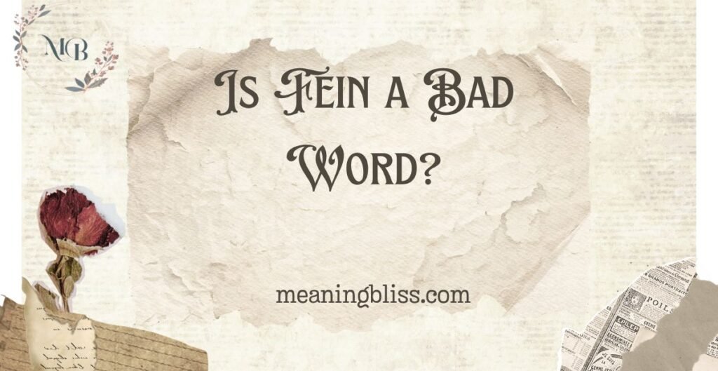 Is Fein a Bad Word