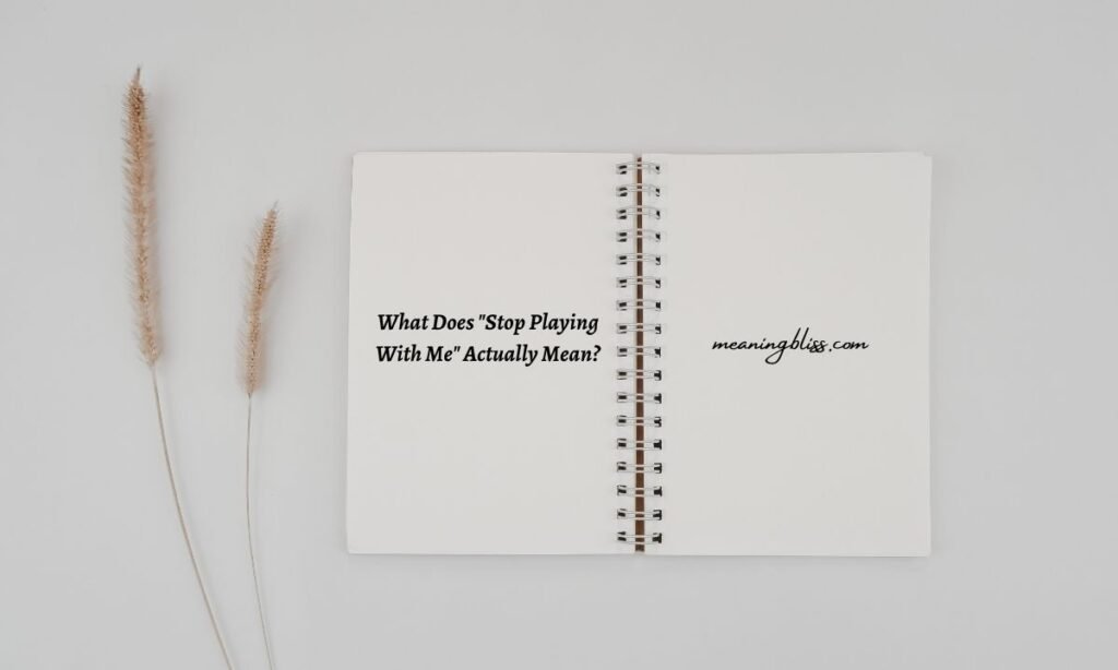 What Does Stop Playing With Me Actually Mean