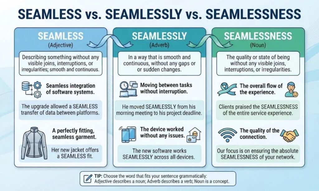 Seamless vs. Seamlessly vs. Seamlessness