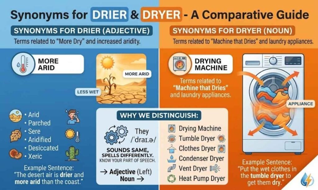 Synonyms for Drier and Dryer