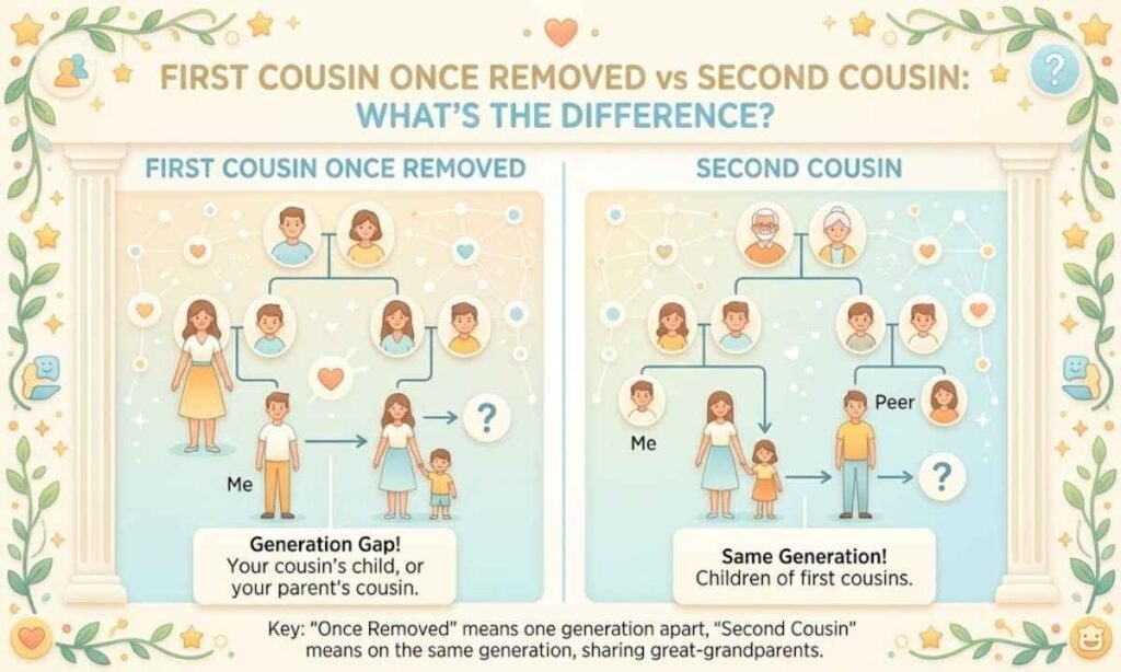 First Cousin Once Removed vs Second Cousin