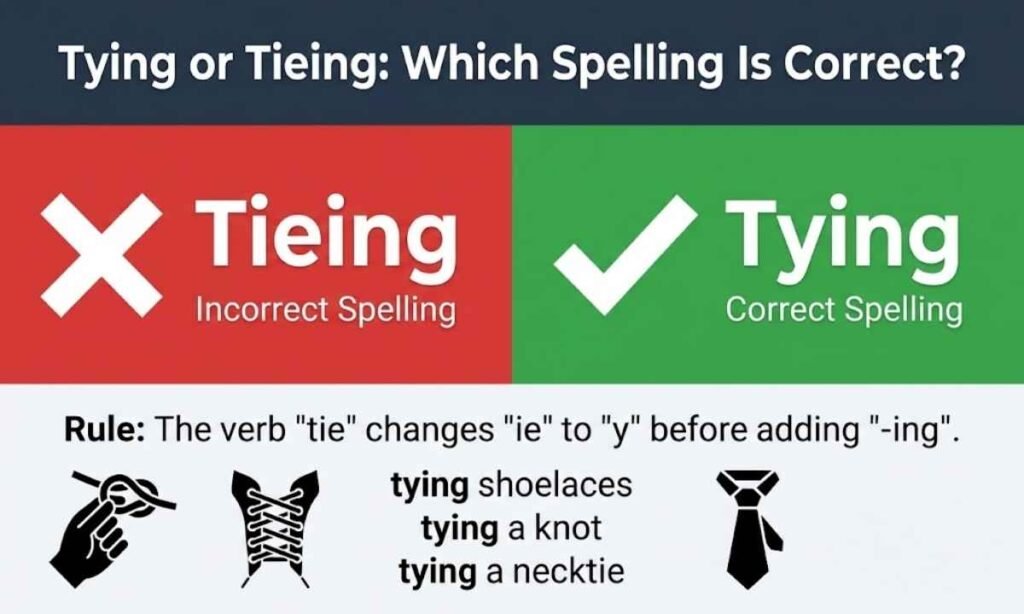 Tying or Tieing